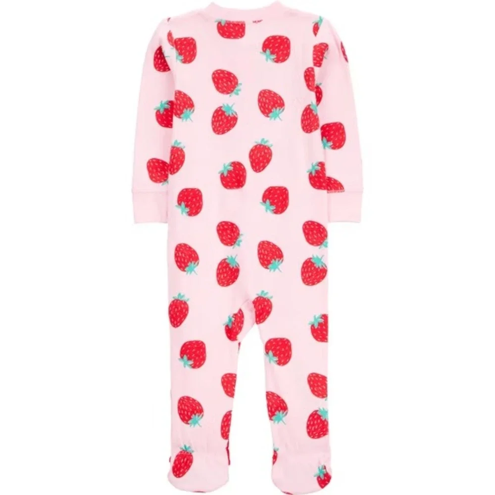 Child of Mine by Carters Baby Girls Pajama Pink Sz 12M Footed Sleeper One Piece
